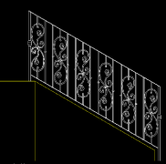 室内铁艺楼梯扶手CAD设计